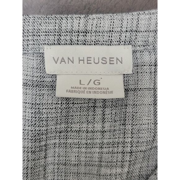 Van Heusen Career Super Soft Viscose Blouse Gray 2/3 Sleeves V Neck Size L - Picture 5 of 9
